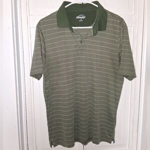 Glacier Men’s Olive Green Striped Polo Shirt